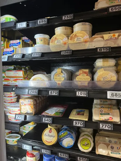 Plenty of French cheese at the supermarket