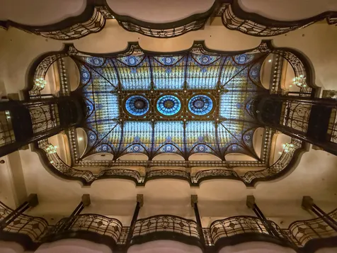 Photograph from A Table Above the Zócalo via 20,000 Pieces of Colored Glass- The Gran Hotel