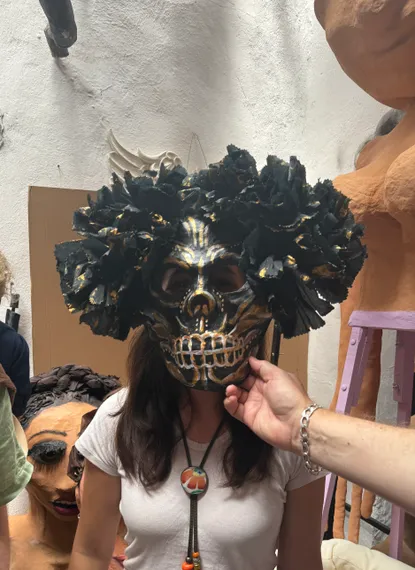An example of a mask decorated in a workshop