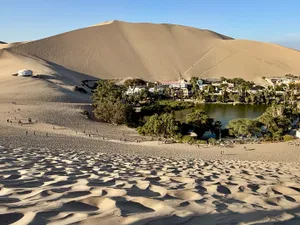 The oasis and town, seen from the top of the dune