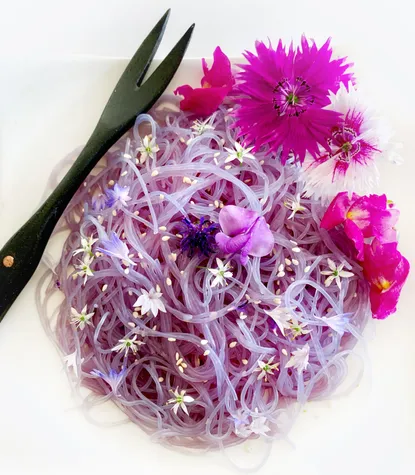 Photograph from Recipe: Butterfly Pea Glass Noodle Salad