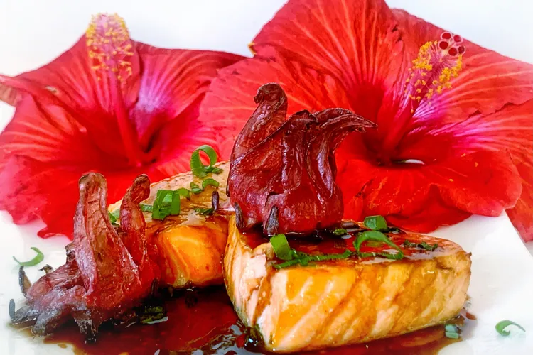 Recipe: Grilled Salmon with Ginger Hibicus Glaze