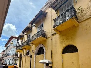 Yellow walls and iron balconies in the old town