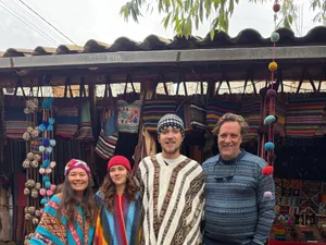 Ponchos, in front of the stall they came from
