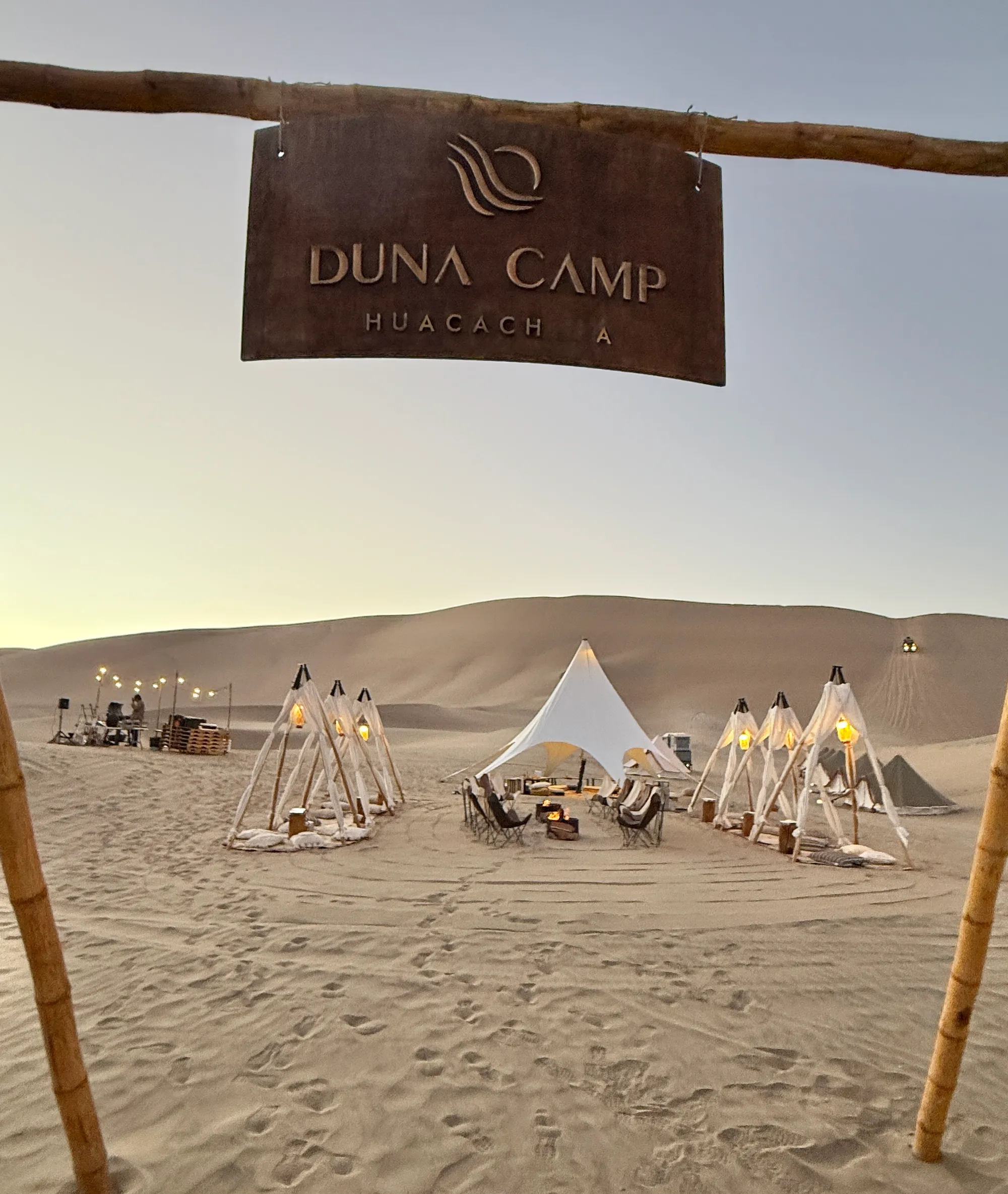 The camp sign, and the camp below it