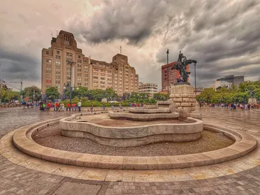 Sears building beyond the fountain